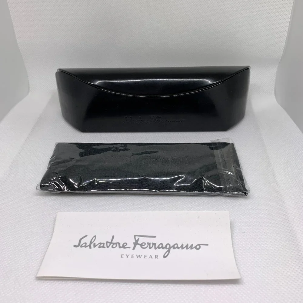 Salvatore Ferragamo NWOT Eyeglasses Case, Cloth Black Faux Leather - Picture 1 of 12